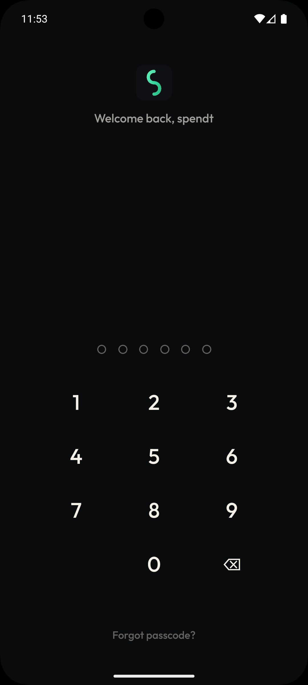 Spentd passcode lock screen